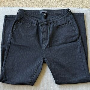 Judy Blue Black Leopard Print Skinny Fit Jeans 15/32
